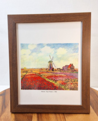 Various Monet Photos Faux Wood Frame Hang Or Desk Frame