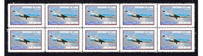 Klm Air Fokker 7C Flight Cent Strip Of 10 Mint Stamps 5