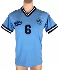 Vintage 80s Spring Valley Athletics Spikers V Neck Blue Shirt #6 Medium M