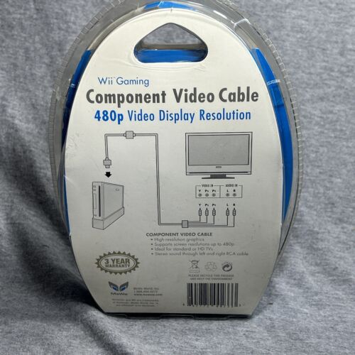 Wii Component Video Cable 480p Display Resolution Gold Plated Connectors New - Picture 2 of 3