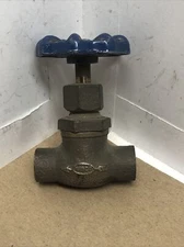 3/8" COPPER-NIBCO GLOBE VALVE- 3/8" SWEAT Valve-3/8"C x3/8"C-BLUE HANDLE-