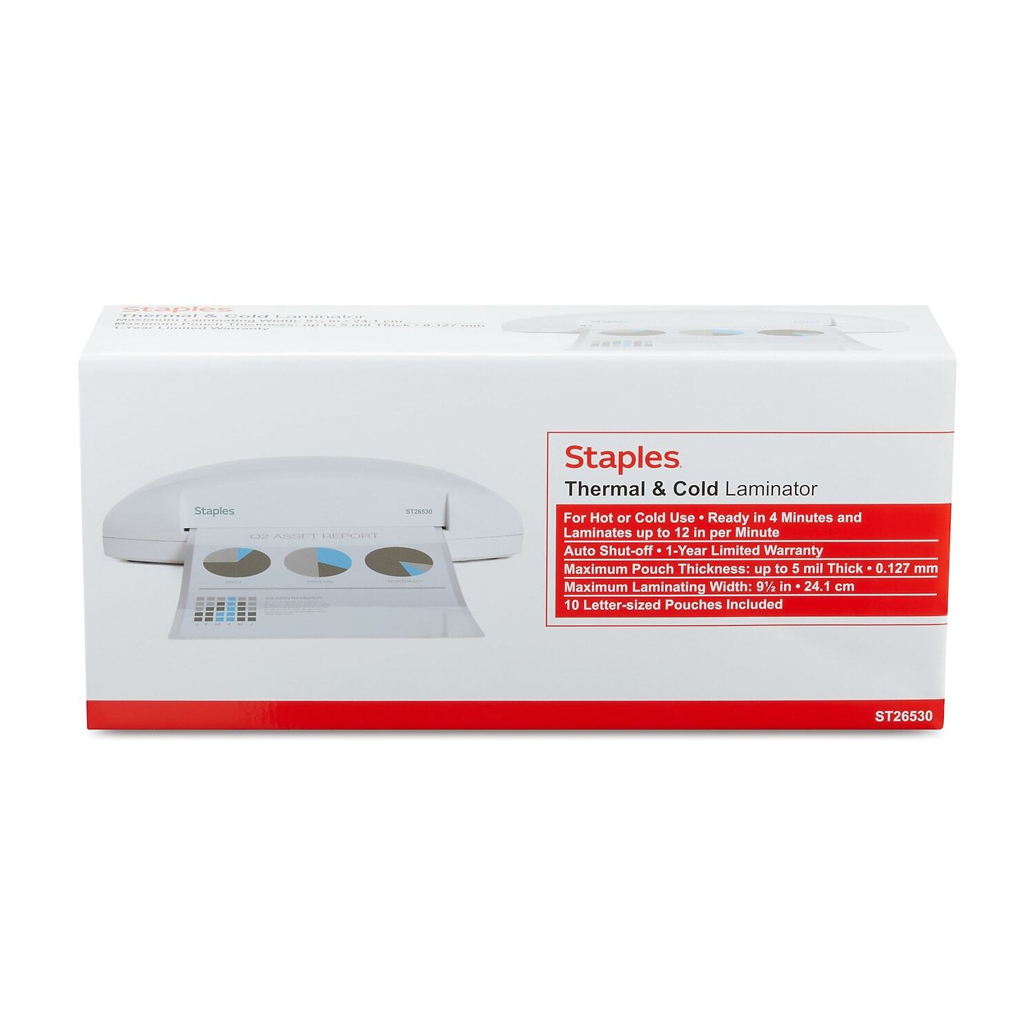 Staples+9.522+Thermal+26+Cold+Multiuse+Laminator+White+26530 for sale
