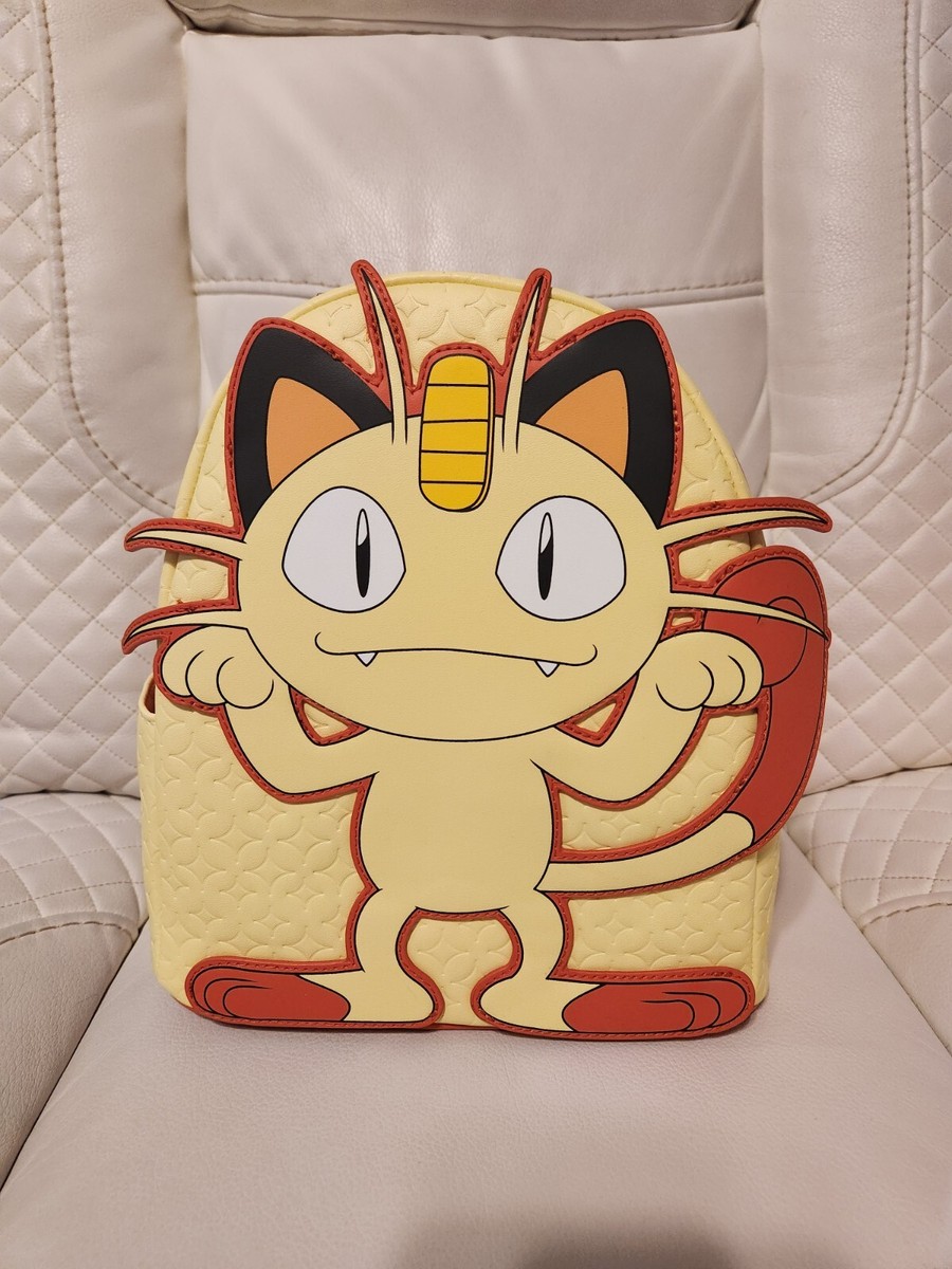 NWT Meowth #053 Pokemon Loungefly Backpack Loungefly Pokemon Meowth Cosplay Womens Double Strap  main image 3