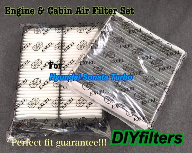 New Engine&Carbonized Cabin Air Filter For Hyundai Sonata 2015 2016