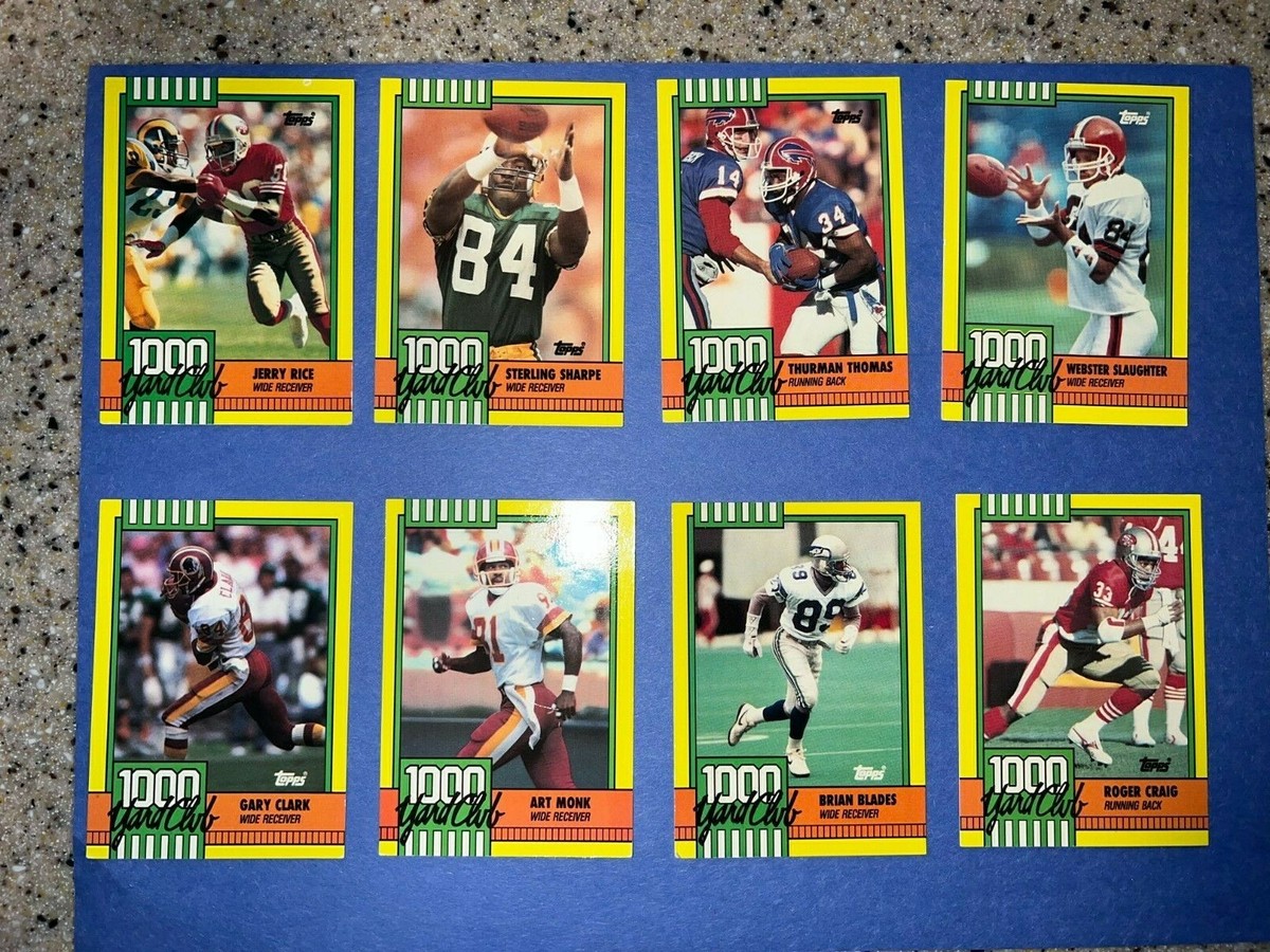 rare football cards from the 90s 1990 TOPPS 1000 YARD CLUB INSERT FOOTBALL CARDS YOU CHOOSE NFL CARD FREE  SHIP
