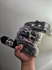 Studded Purple Black Leather Belt with Buckle Punk Rock Metal Rivets Skater Belt