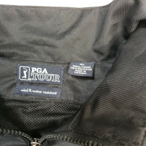 PGA Tour Mens XL Black Windbreaker Full Zip Mesh Lined Polyester Golf Jacket - Picture 5 of 12