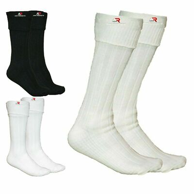 2 Pairs Scottish Kilt Socks Men Highland Size Large Black & Off White Color AAR