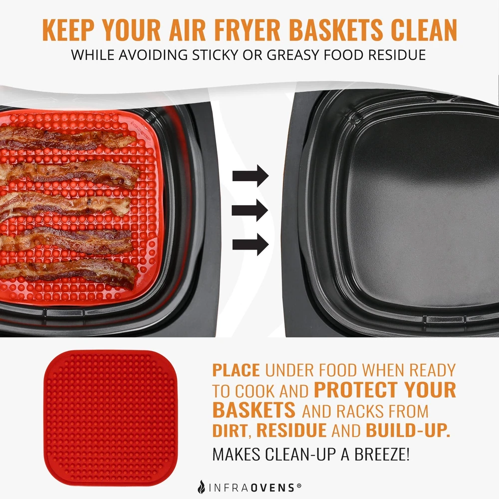 Air Fryer Liners Set of 3 with Silicone Mat Heat Resistant Mats for Compatible Air Fryer Liners Set of 3 with Silicone Mat Heat Resistant Mats for Compatible