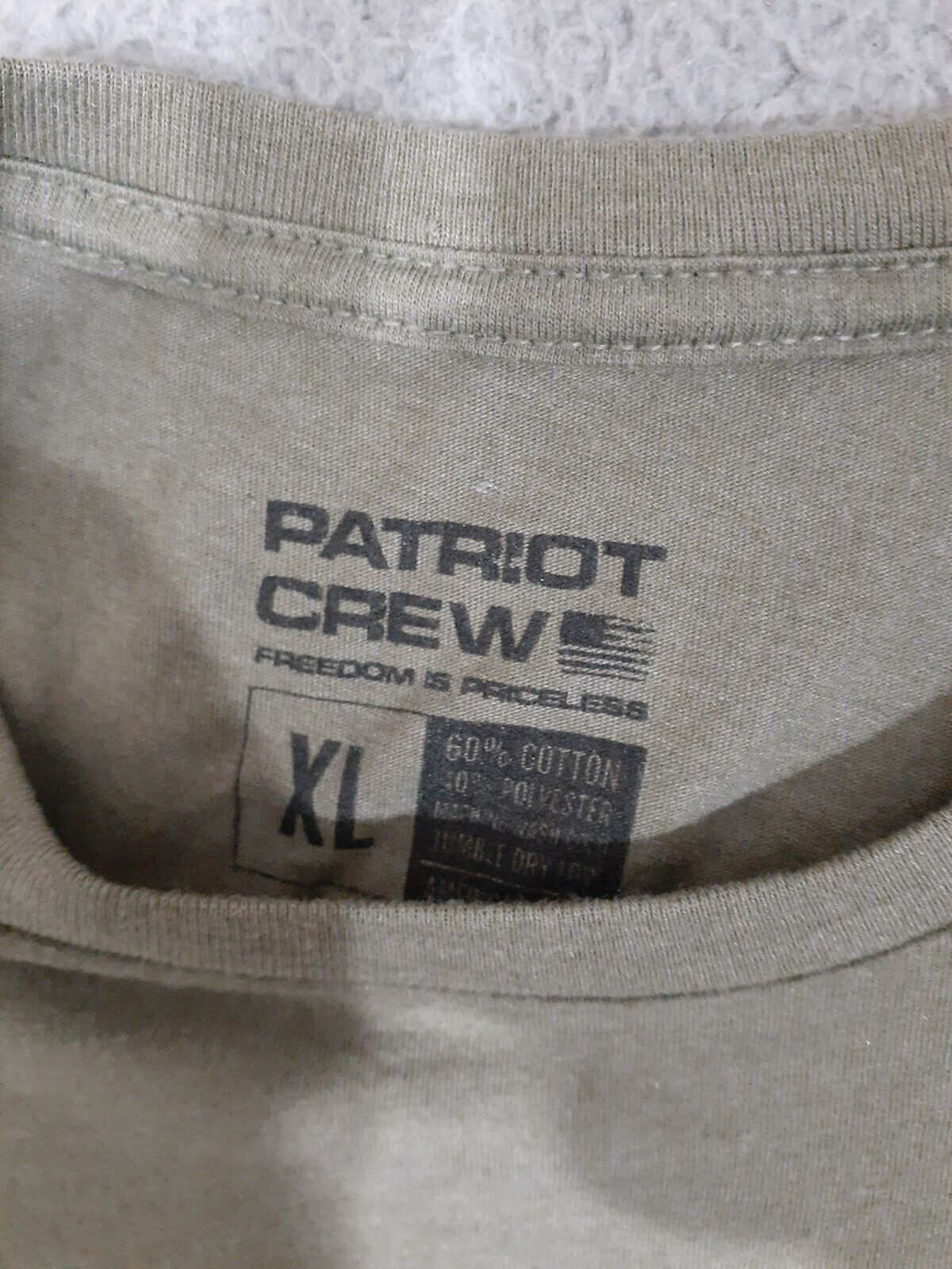 Patriot Crew Shirt Mens Extra Large Green Freedom Is Priceless American  Pride