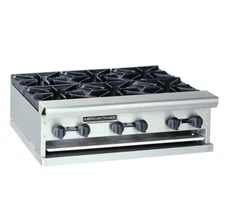 American Range ARHP-36-6, Counter Unit, 36 inch 6-Burner Manual Control Hotplate