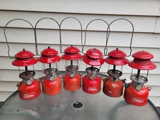 LOT of 6 COLEMAN LANTERNS 200A for parts or repair