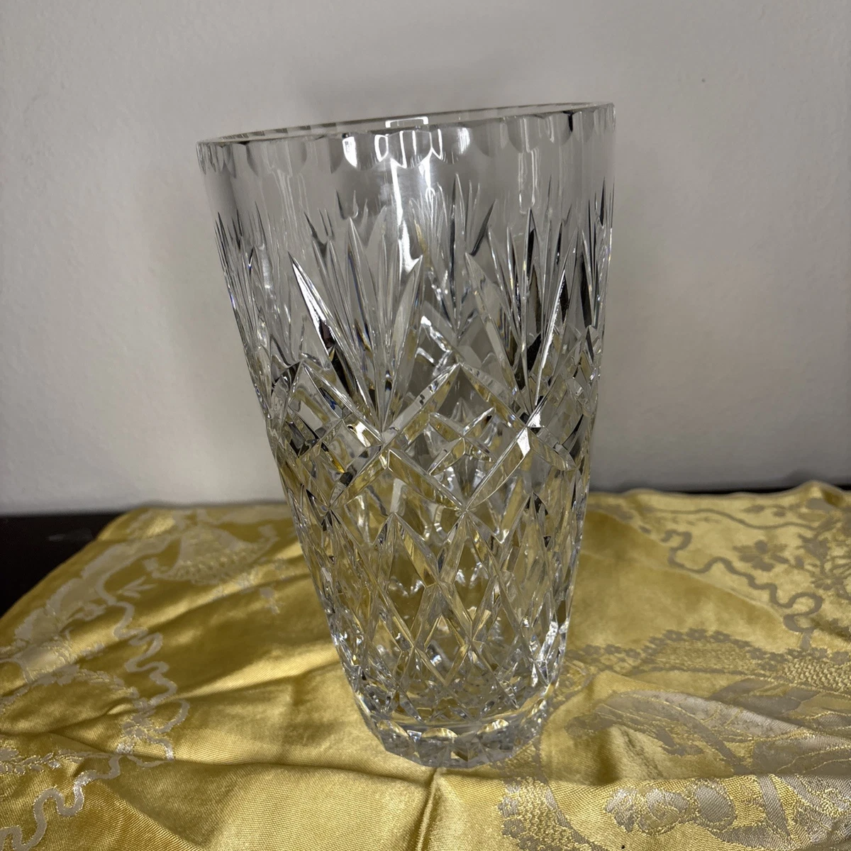 Diamond Cut Crystal Vase In Crystal Contemporary Glass for sale | eBay