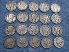 20 SILVER MERCURY DIMES WITH DATES lot 58