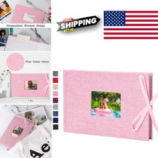 Photo Album 4x6 50 Pockets Linen Cover with Memo Areas for Wedding Baby Vacation