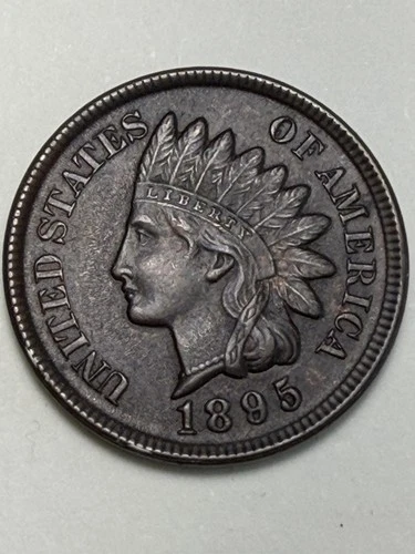 1895 INDIAN CENT  GEM AU+ Joseph J Haney Private Collection. Well Preserved 50yr