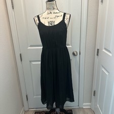LOFT Black MIDI Dress Size 2 NWT Sleeveless 