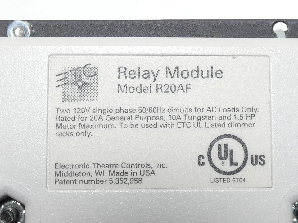 ETC R20AF Relay Module 20A 120V Electronic Theatre Controls - Image 2 of 4