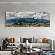 Panoramic Ink Printed Natural Scenery Image Canvas Wall Art Home Decor
