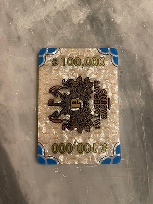****ORIGINAL *** SUPER*** RARE Palacegate Casino £100,000 Chip Plakette 
