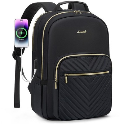 LOVEVOOK Laptop Backpack for Women 15.6 inch,Cute Womens inch, Black 