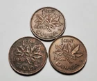 1950 1951 1952 CANADA CANADIAN CENT PENNY 3 COIN SET #P2439