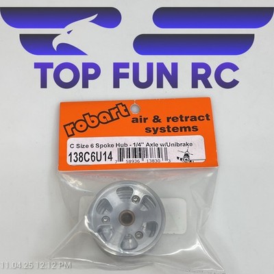 ROBART 138C6U14 C SIZE 6 SPOKE HUB FOR RC AIRPLANES W/ 1/4'' AXLE W/ UNIBRAKE
