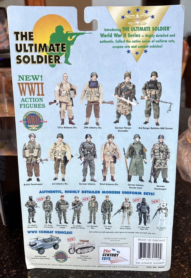 1999 21st Century Toys The Ultimate Soldier WWII boneco de infantaria alemão novo na embalagem - Imagem 2 de 2