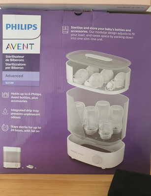 Philips AVENT Elektrischer Sterilisator für 6 Fläschchen, modulares Design, weiß