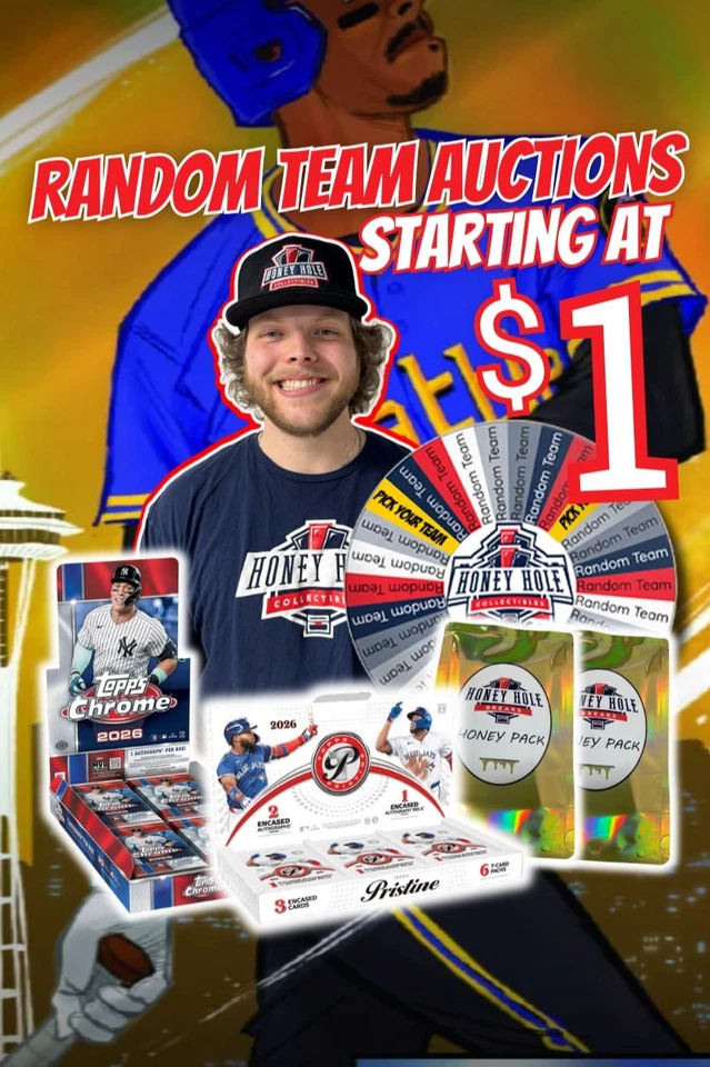 BASEBALL BREAKS, 26 Pristine, 26 Chrome & Honey Packs Starting at $1