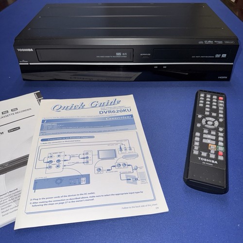 Toshiba DVR620KU VHS Recorder & Remote. DVD Needs Repair. VCR Works. Read Descr.