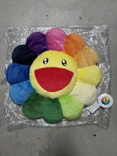 Takashi Murakami Rainbow Flower Cushion Pillow Plush 60cm Authentic KAIKAI KIKI