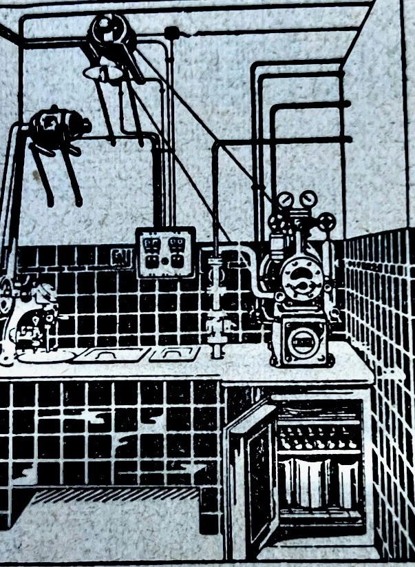 "KLEIN KÄLTE" Technik Mag L A RIEDINGER der 30er historic advert ZWIEBEL Swedish