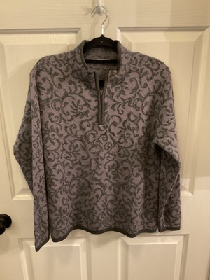 M F H Knits L/sleeve Sweater Women s Sz L Smokey Gray Baby Alpaca Blend