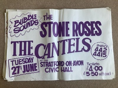 *RARE ORIGINAL* THE STONE ROSES Paste Up Concert Poster STRATFORD UK 1989