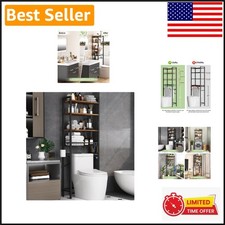 Stylish 4-Tier Bathroom Shelf with Adjustable Hooks Storage: Over Toilet D cor