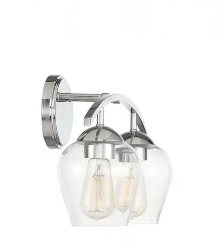 Savoy House16 in. W x 9.87 in. H 2-Light Chrome Bathroom Vanity Light with Cle - Picture 3 of 5
