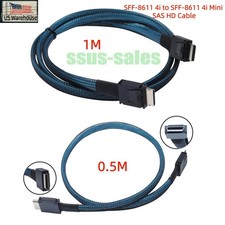 1M/0.5M SFF-8611 4i to SFF-8611 4i Mini SAS HD Cable 24Gbps PCIe 4.0 RAID Card