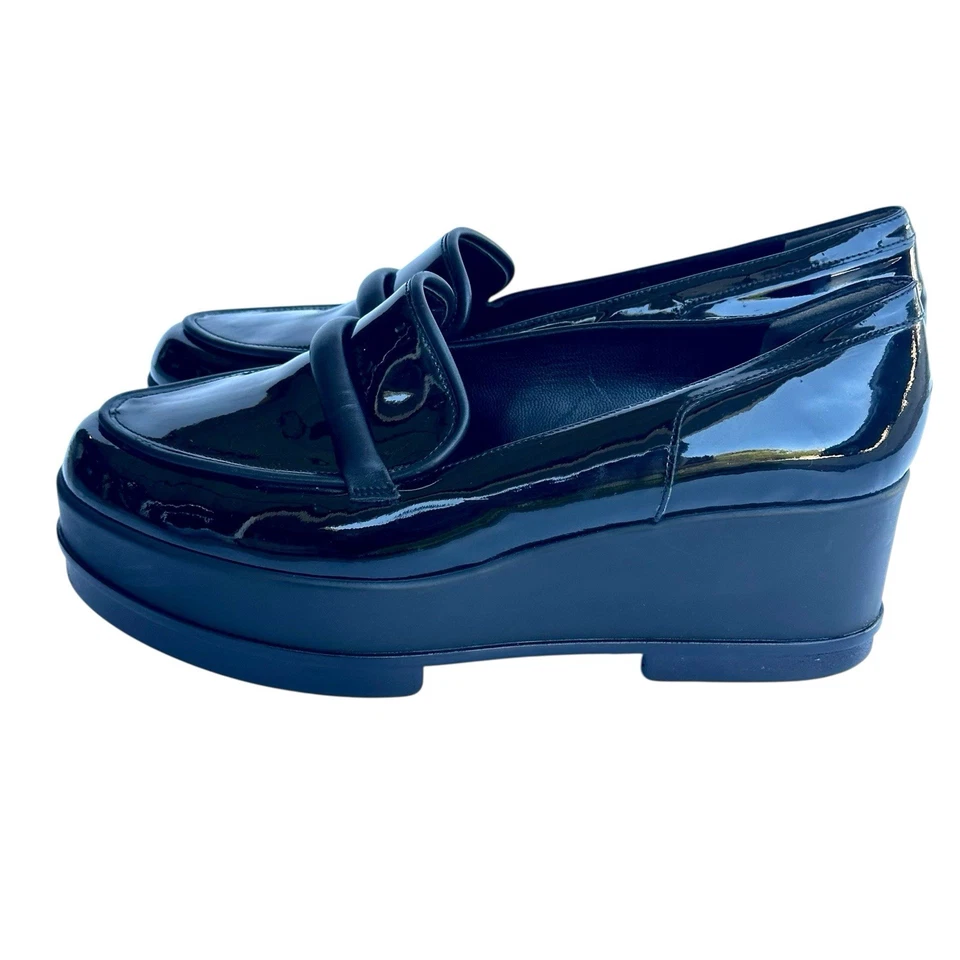 Robert Clergerie Shiny Black Patent Platform Yokolej Platform Loafers size 40 - Image 4 of 4
