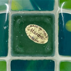 Murano Italy Fused Glass Trinket Dish Shades of green 4" x 4" orig. tag on back — photo 9
