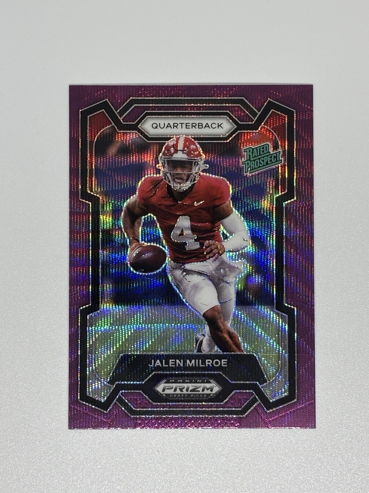 2024 Panini Prizm Draft Picks - Jalen Milroe #122 Purple Wave Prizm (RC)