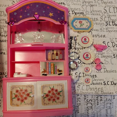 Barbie Vintage 2 in 1 Display China Cabinet  Rare, Set Of China , Twirling Pony.