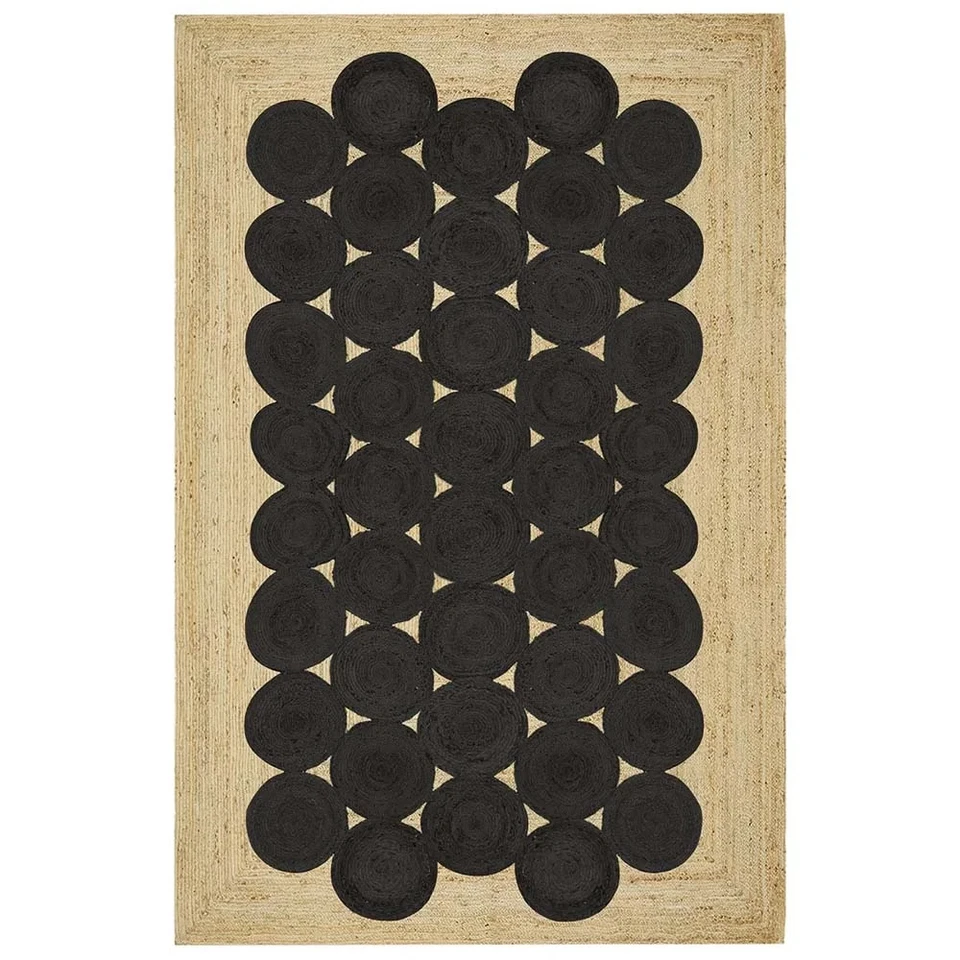 Eco Friendly Jute Braided Rug Handmade Farmhouse Bohemian Rustic 5x8 6x9 Carpet - Image 2 of 4