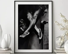 Woman Legs Wine Wall Art, Elegant Feminist Poster, Bar Cart & Urban Decor Print