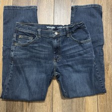 Wrangler Classic Straight Boys Jeans Blue Denim Medium Wash 14 Husky
