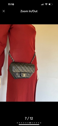 Riñonera Chanel acolchada uniforme cuero cinturón CC - Imagen 8 de 12