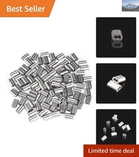 Versatile 100 Aluminum Crimping Loop Sleeves - Fit for 1/16 Inch Steel Cable