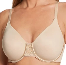 32DD Vanity Fair (76080) Back Smoothing Underwire Minimizer Bra, Neutral NWT