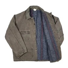 VTG 90S Carhartt Brown Canvas C02 Blanket Lined Chore Coat Mens 2XL USA Made