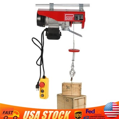 1763lbs Electric Hoist Wired Remote Control Garage Attics Lift Crane Winch 110V